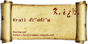 Krall Ádám névjegykártya