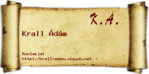 Krall Ádám névjegykártya